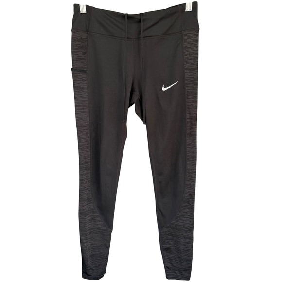 A6 Nike Running Leggings Women's Medium Black - Picture 1 of 4